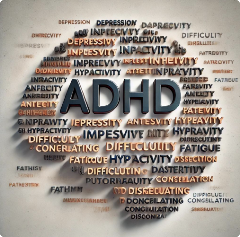 A graph showing the overlap between ADHD, anxiety and depression